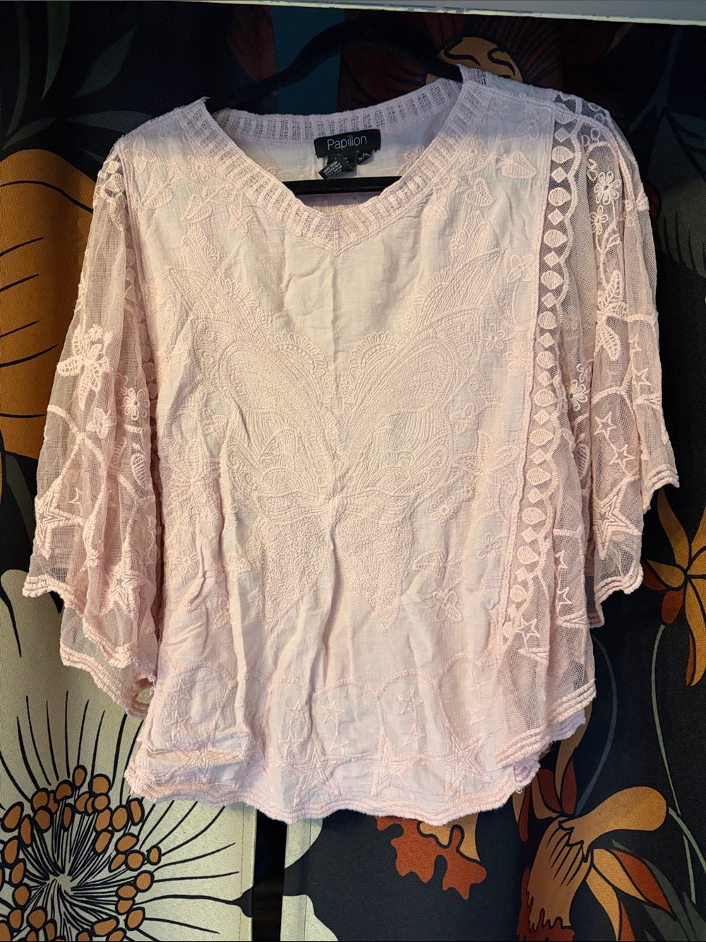 Embroidered Butterfly Top
